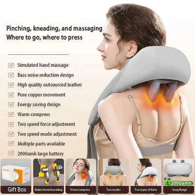 3D Kneading Massage Pillow – Smart Relief for Neck, Shoulders & Back